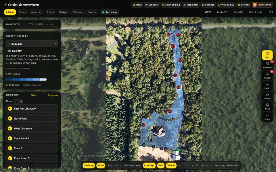 Live drone map with robot status and map layers